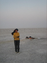 Silvia in der Ntetwe Pan